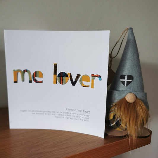 Ella's Adventures - Unique and humorous cornish tartan dialect cards - me lover