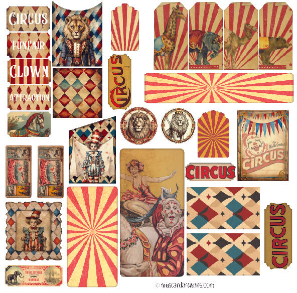 Circus - Unique Junk Journal Kit 2 - Vintage Big Top