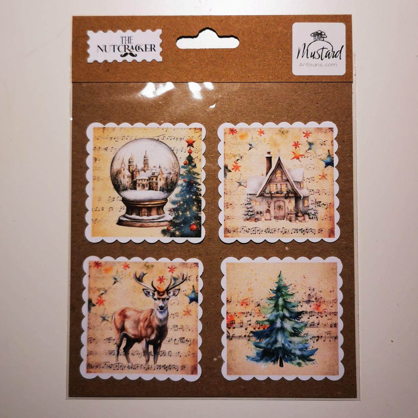 Nutcracker - Unique Ephemera 55mm sticker Bavarian Christmas