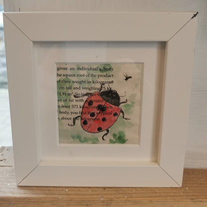 Paint & Ink - Small Framed original artwork - Ladybird