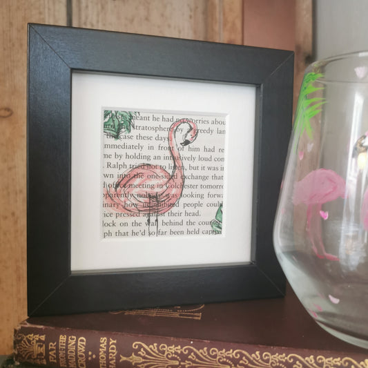 Small Framed original artwork - Flamingo