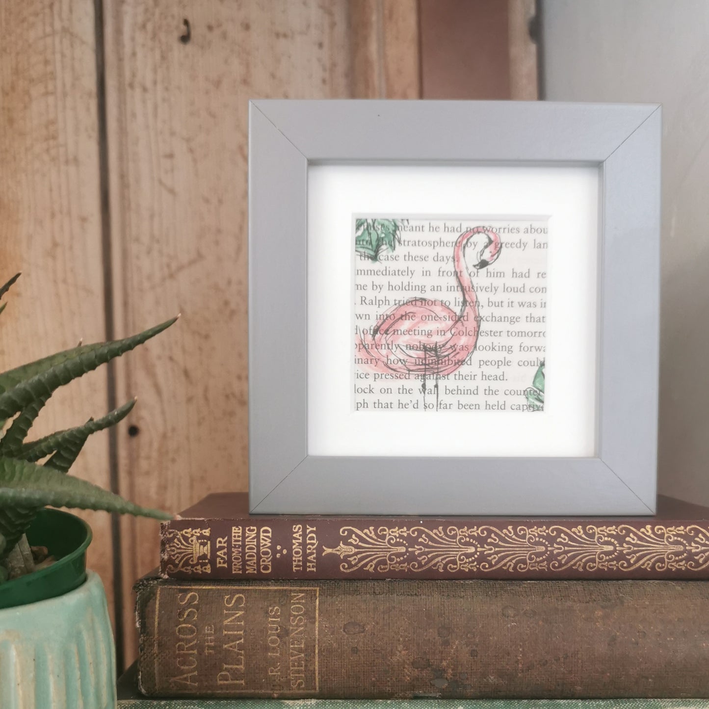 Paint & Ink - Small Framed original artwork - Flamingo