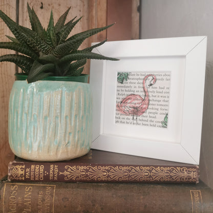 Paint & Ink - Small Framed original artwork - Flamingo