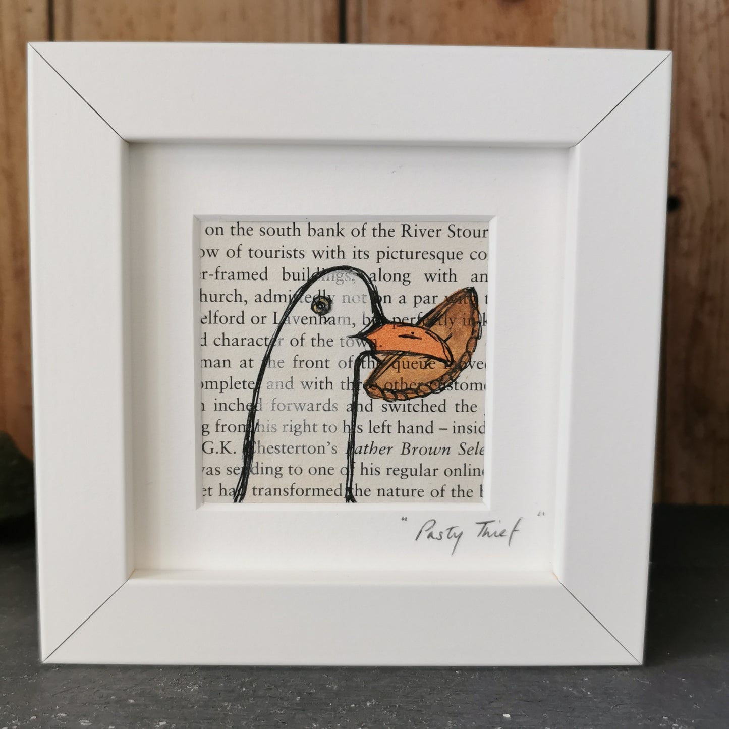 Paint & Ink - Small Framed original artwork - Pasty Thief Seagull