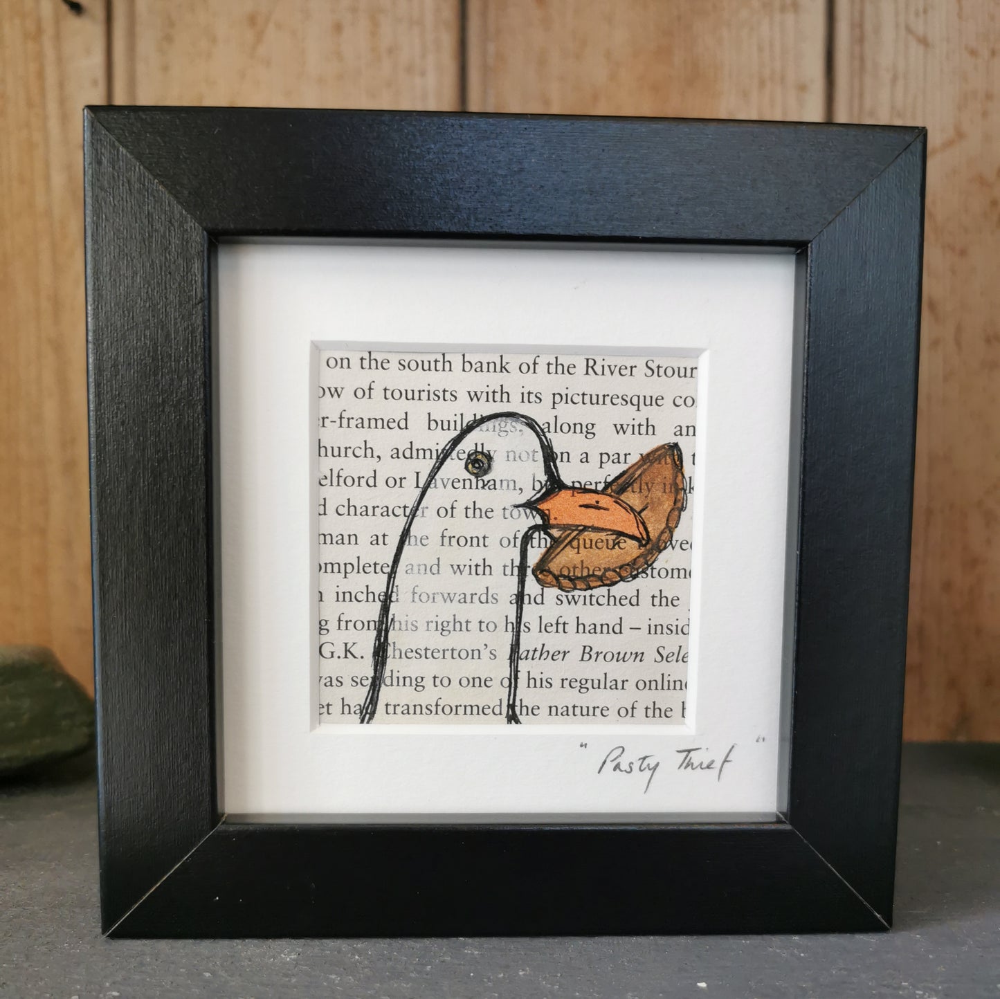 Small Framed original artwork - Pasty Thief Seagull